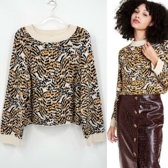 Rachel Comey X Target Abstract Animal Print Crewneck Sweater Size Large - Picture 1 of 11